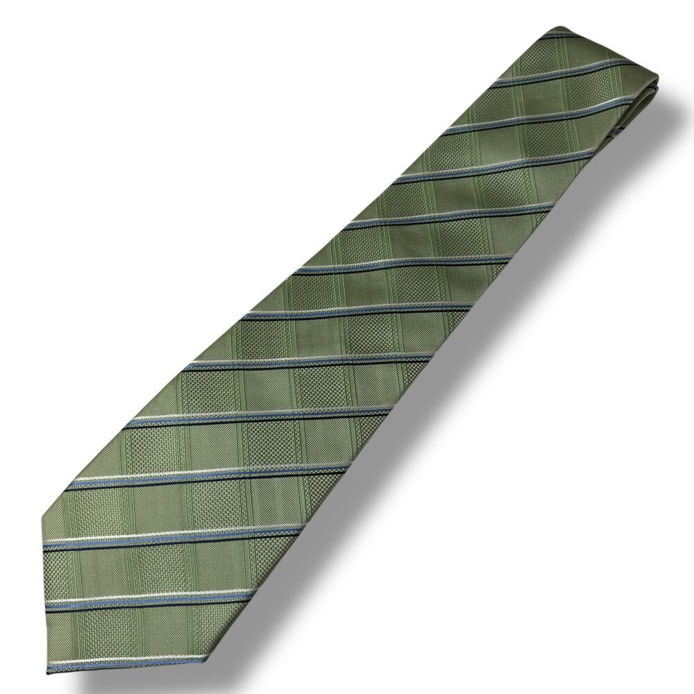 Men’s Tasso Elba Green Striped Silk Tie